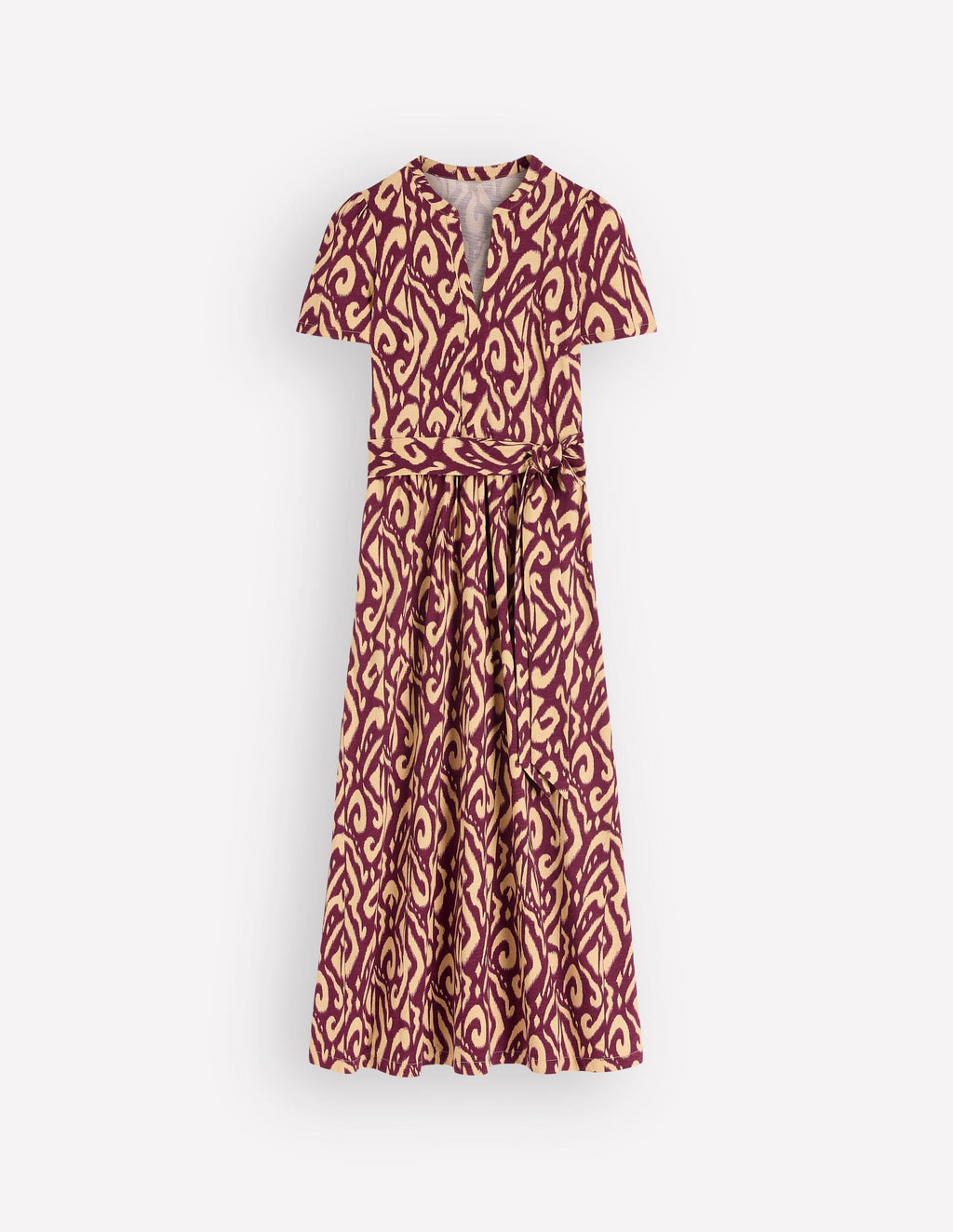 Naomi Jersey Midi Dress-Deep Wisteria, Ikat