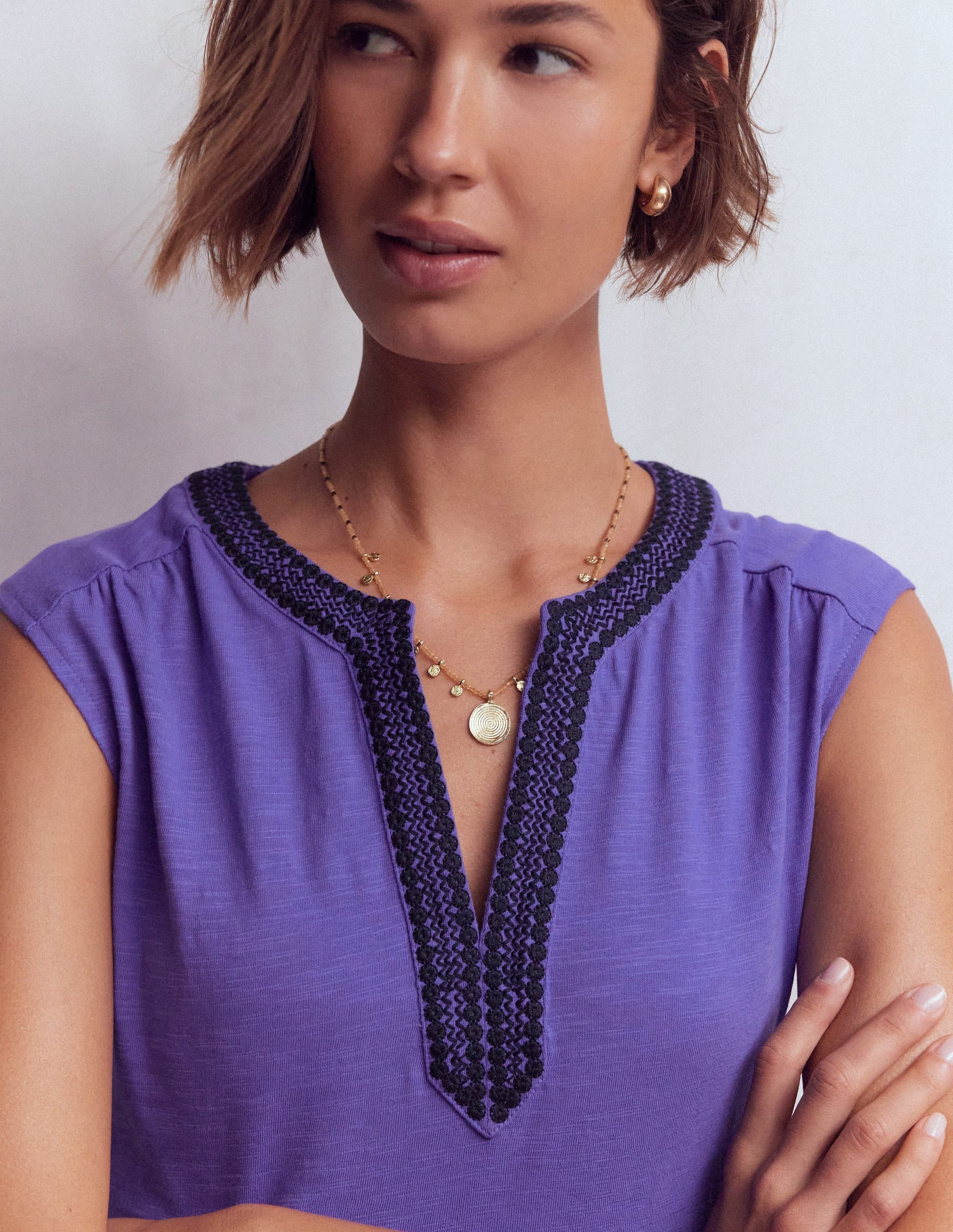 May Jersey Short Dress-Han Purple