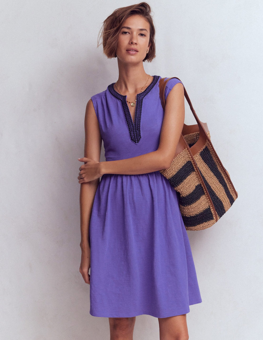 May Jersey Short Dress-Han Purple