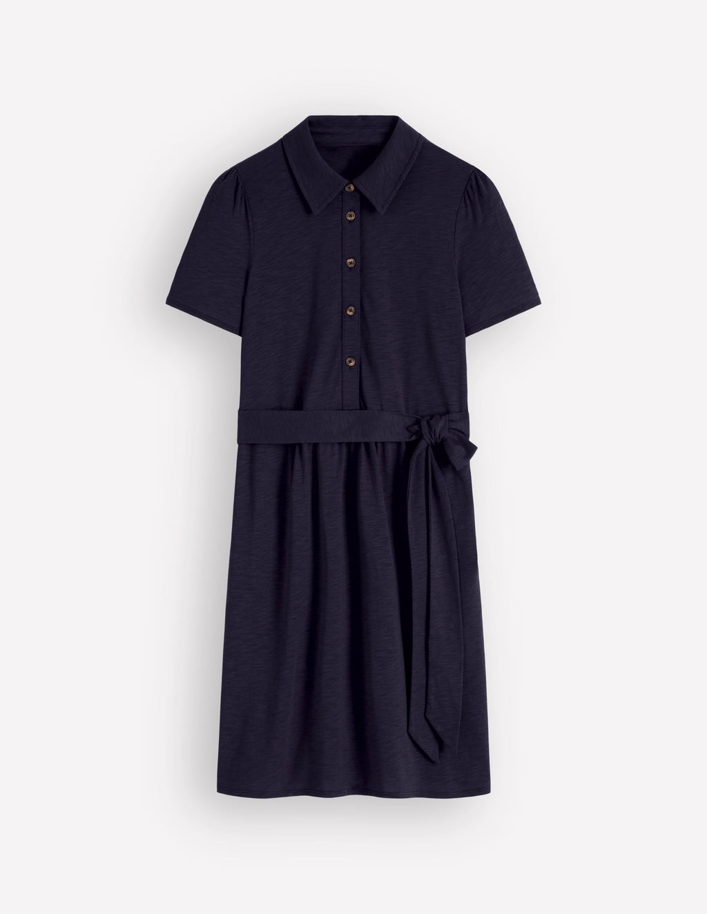 Patti Short Jersey Shirt Dress-Navy