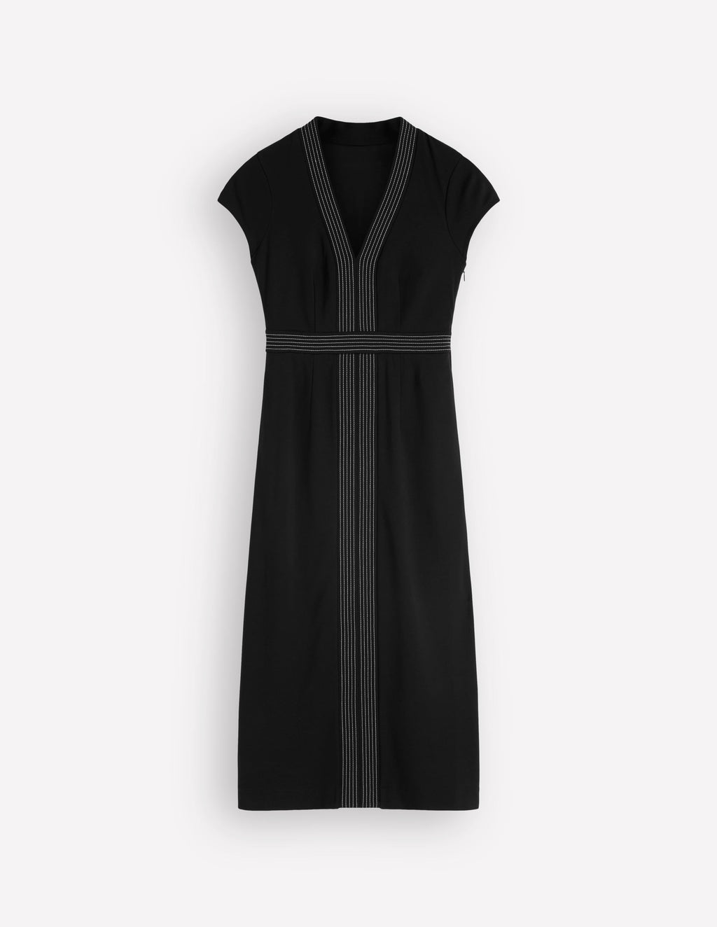Topstitch Ponte Work Dress-Black